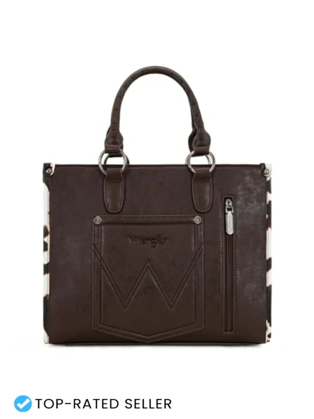 Western Cow Print Tote Bag Vegan Leather Top Handle Satchel Purse